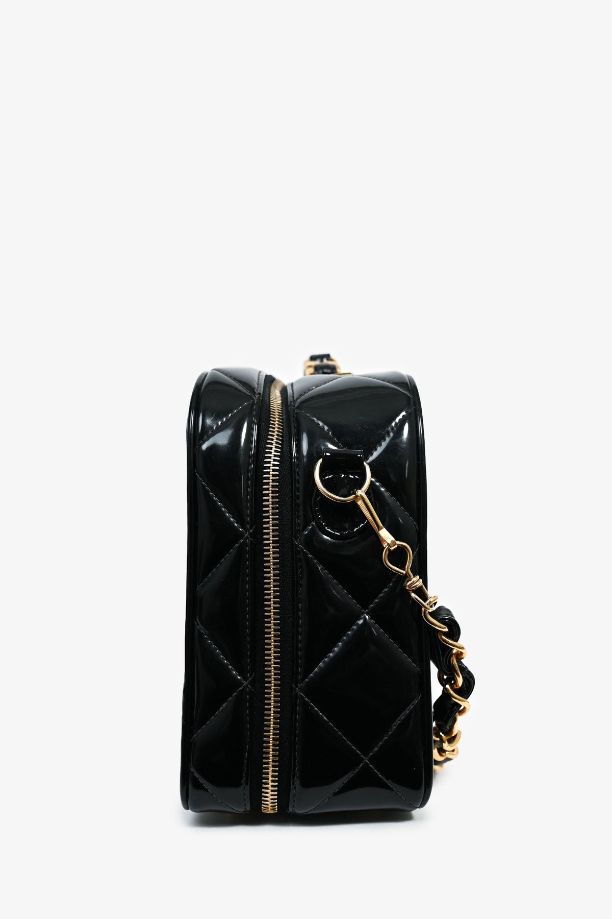 Pre-Loved Chanel™ 1994-96 Black Patent Leather Large Vanity Case