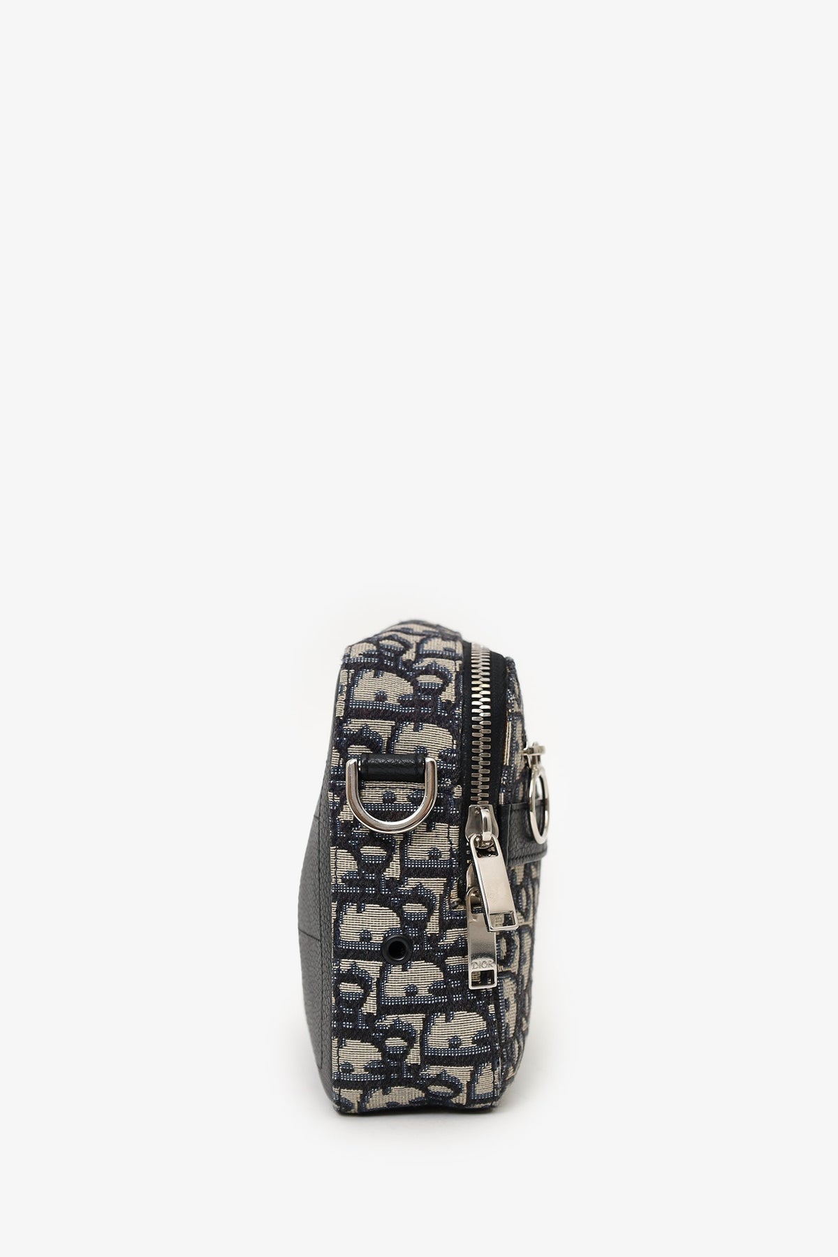 Christian Dior 2019 Navy/Cream Oblique Safari Bag with Strap
