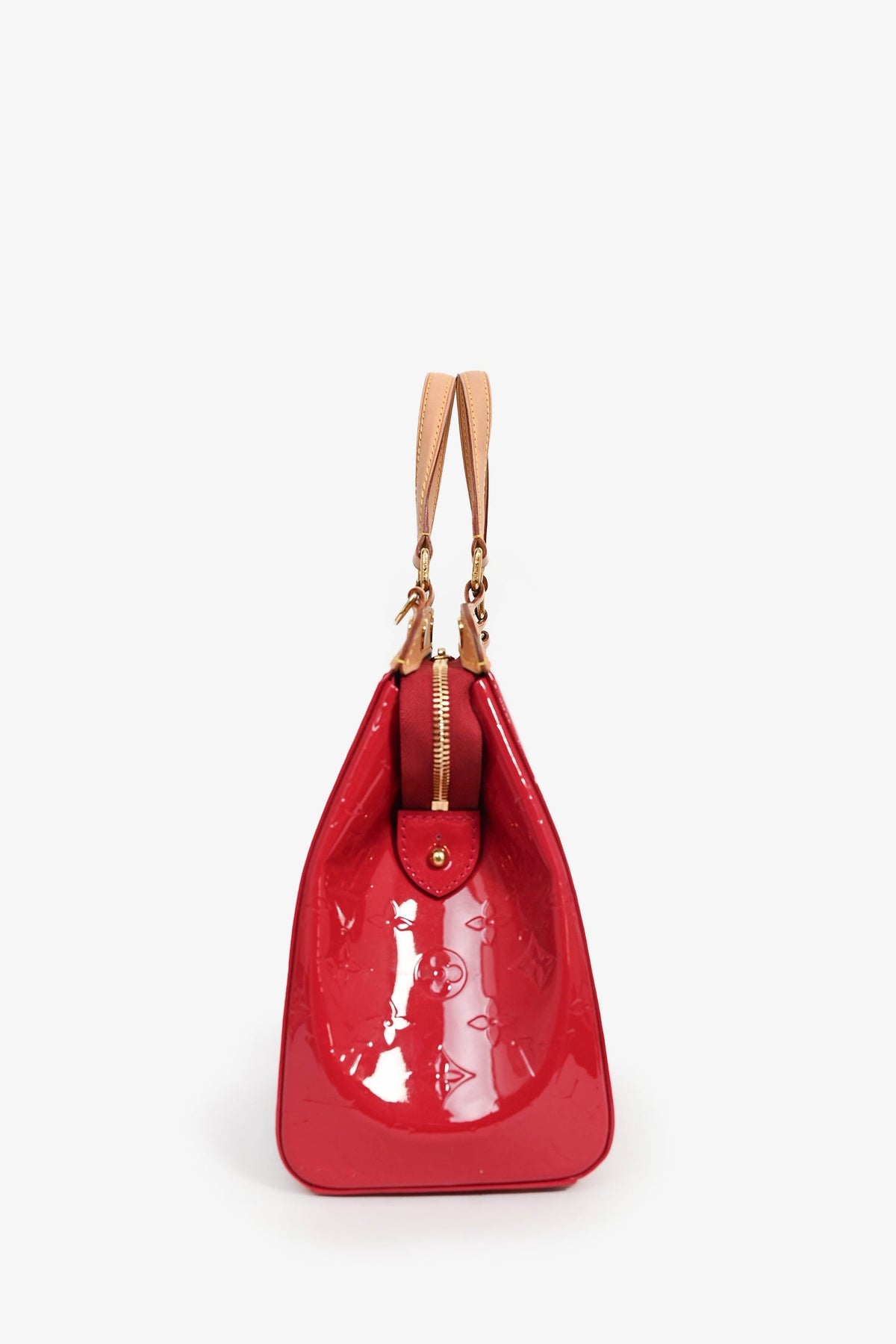 Louis Vuitton 2012 Magenta Vernis Monogram Brea MM Top Handle with Strap