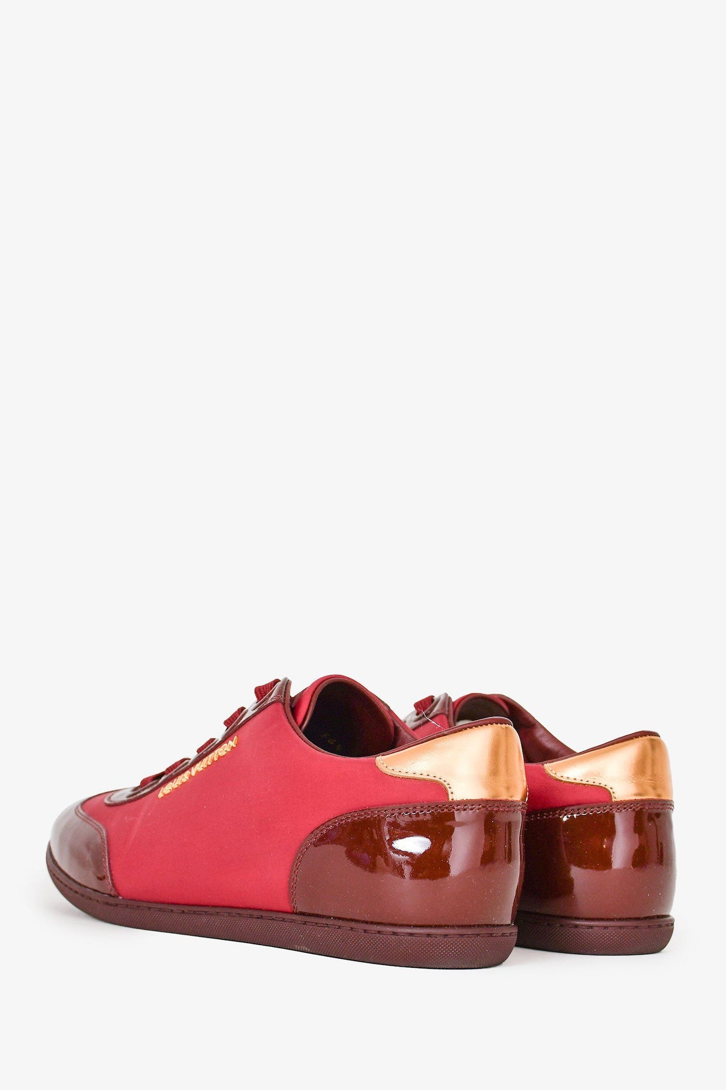 Louis Vuitton Burgundy Patent/Nylon Sneakers Size 36.5