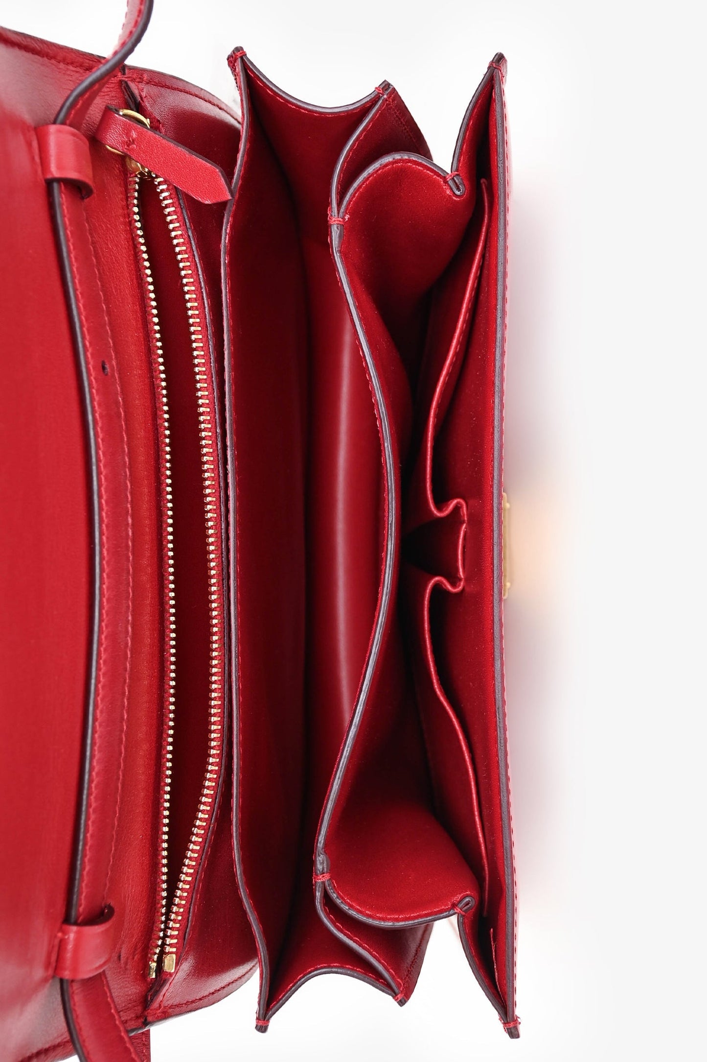 Celine 2012 Red Leather Medium Box Crossbody (As Is)