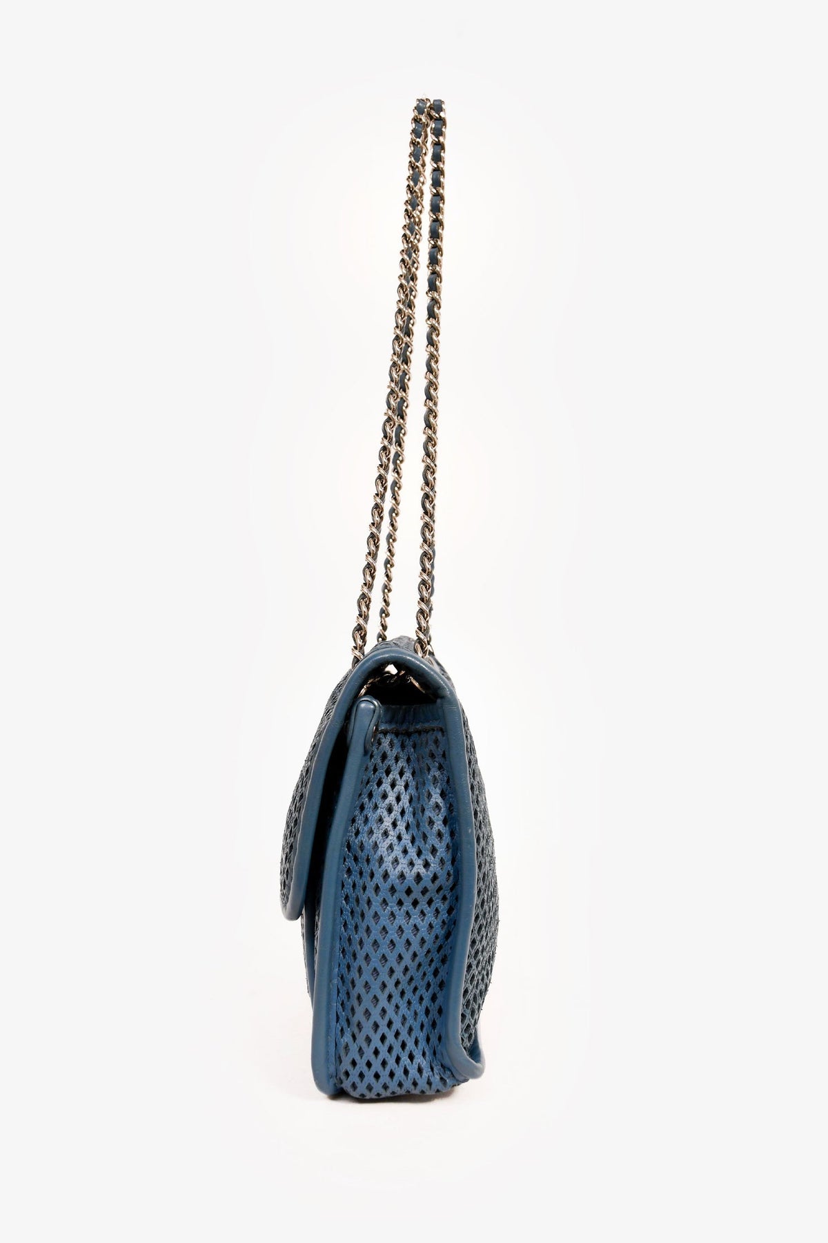 Chanel™ 2013C Blue Perforated 'Up In The Air' Small Front Flap Crossbody