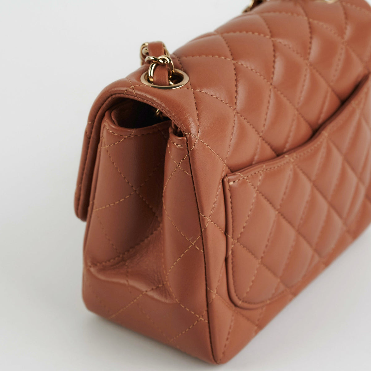ITEM 7 - Chanel Mini Square Caramel Lambskin (Microchipped)