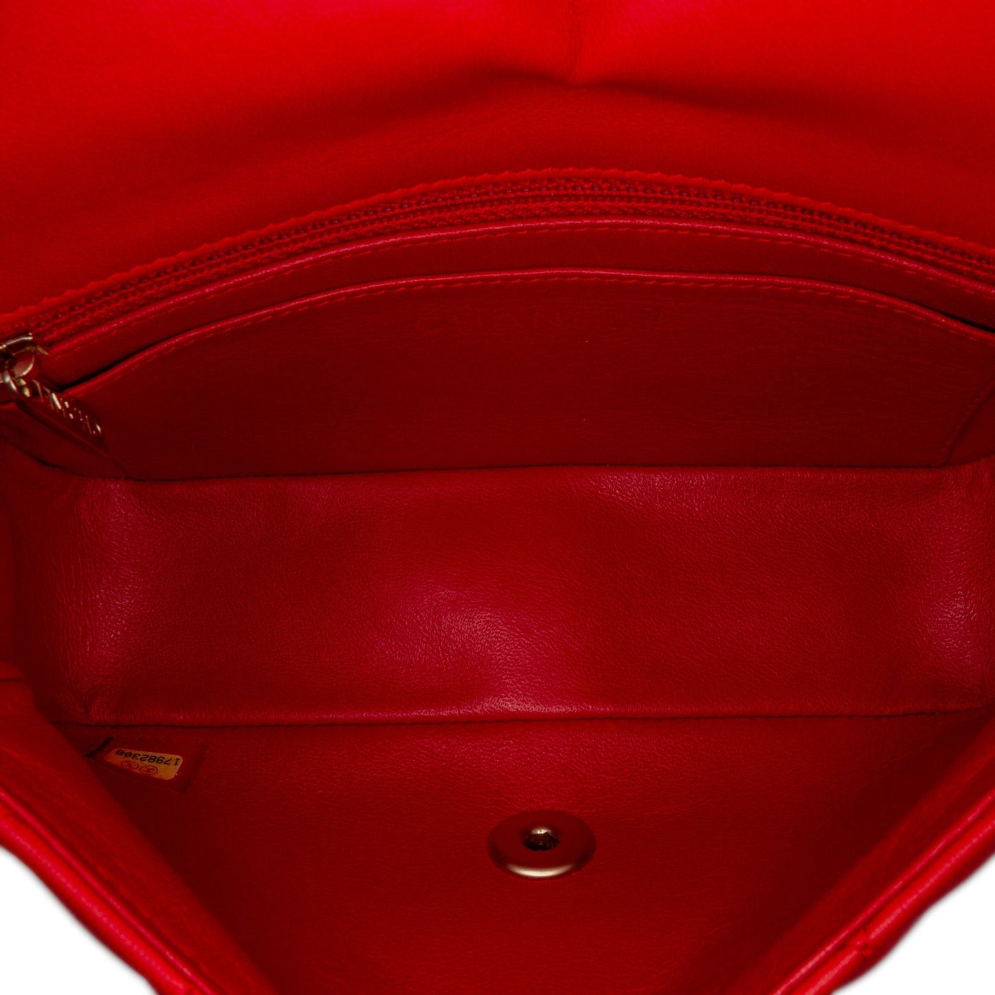 Red Chanel Mini Rectangular Classic Lambskin Single Flap Crossbody Bag