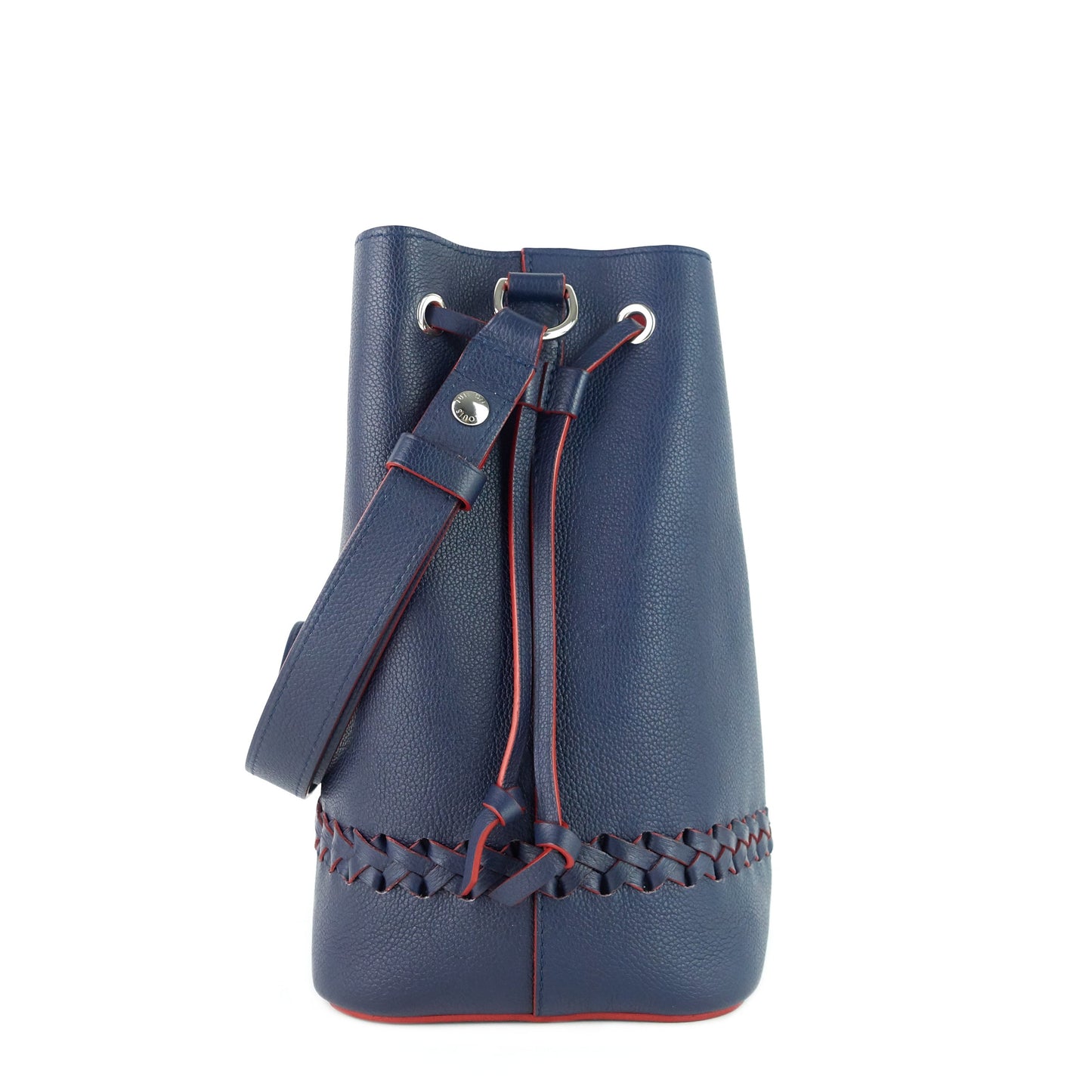 LOUIS VUITTON LockMe Calfskin Leather Braided Bucket Bag