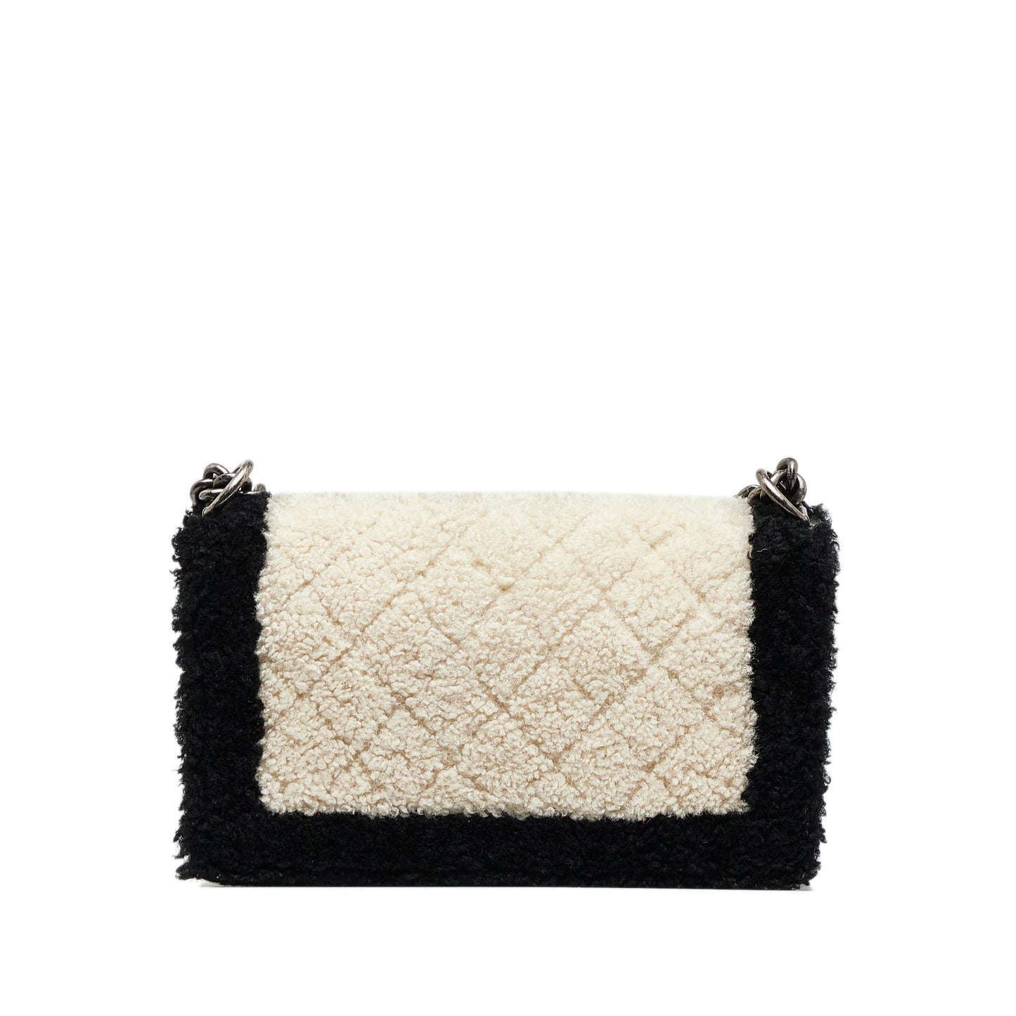 White Chanel Medium Shearling Boy Flap Crossbody Bag