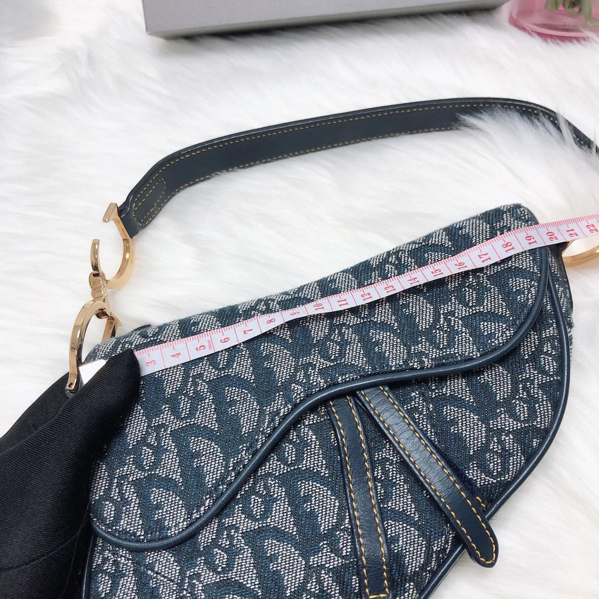Small Oblique Saddle Bag Blue