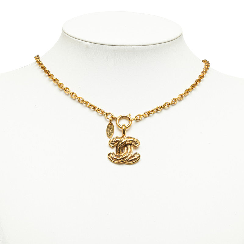 Quilted CC Logo Pendant Necklace - '10s