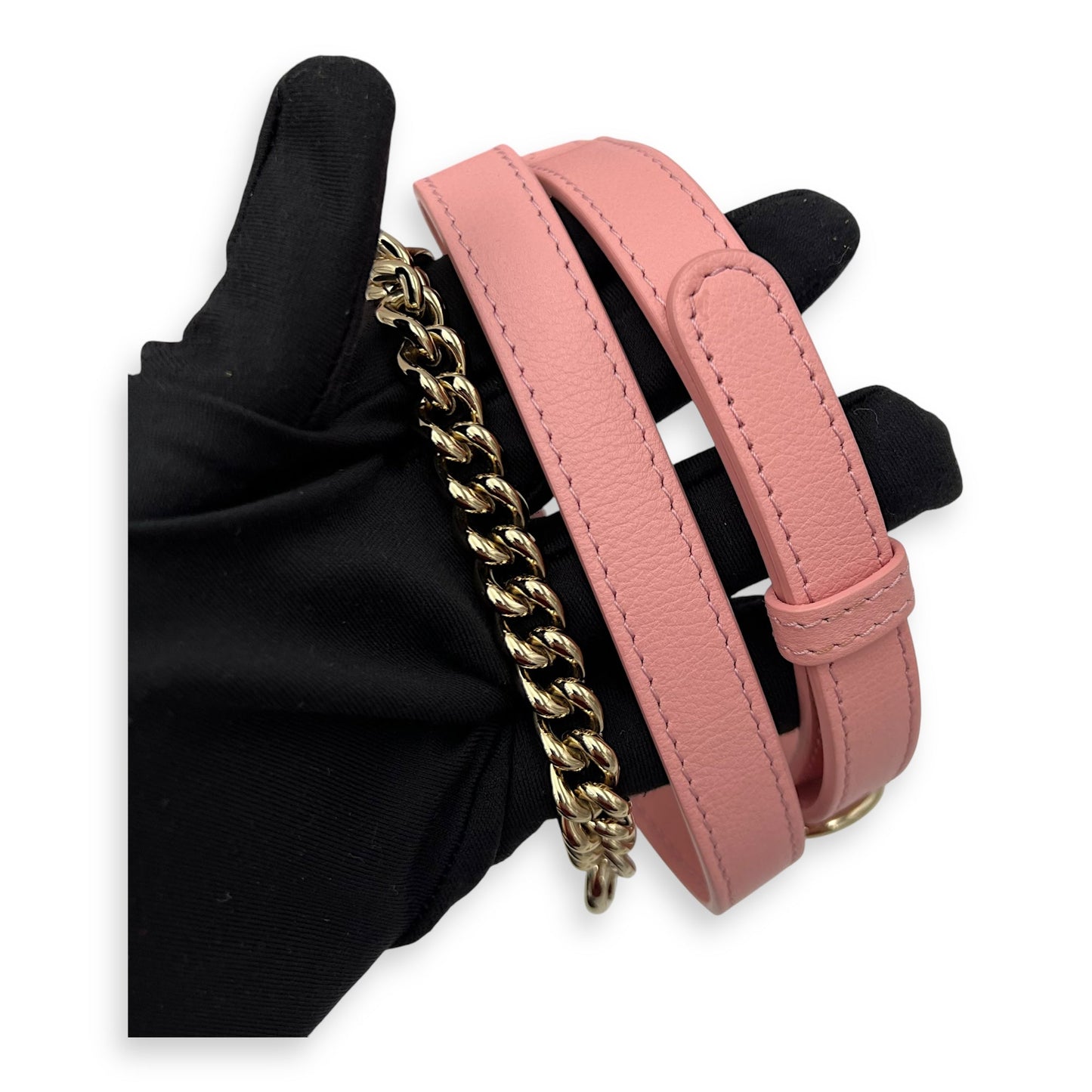 Chevron Chic Small Pink Top Handle Bag in Calfskin, Gold hardware