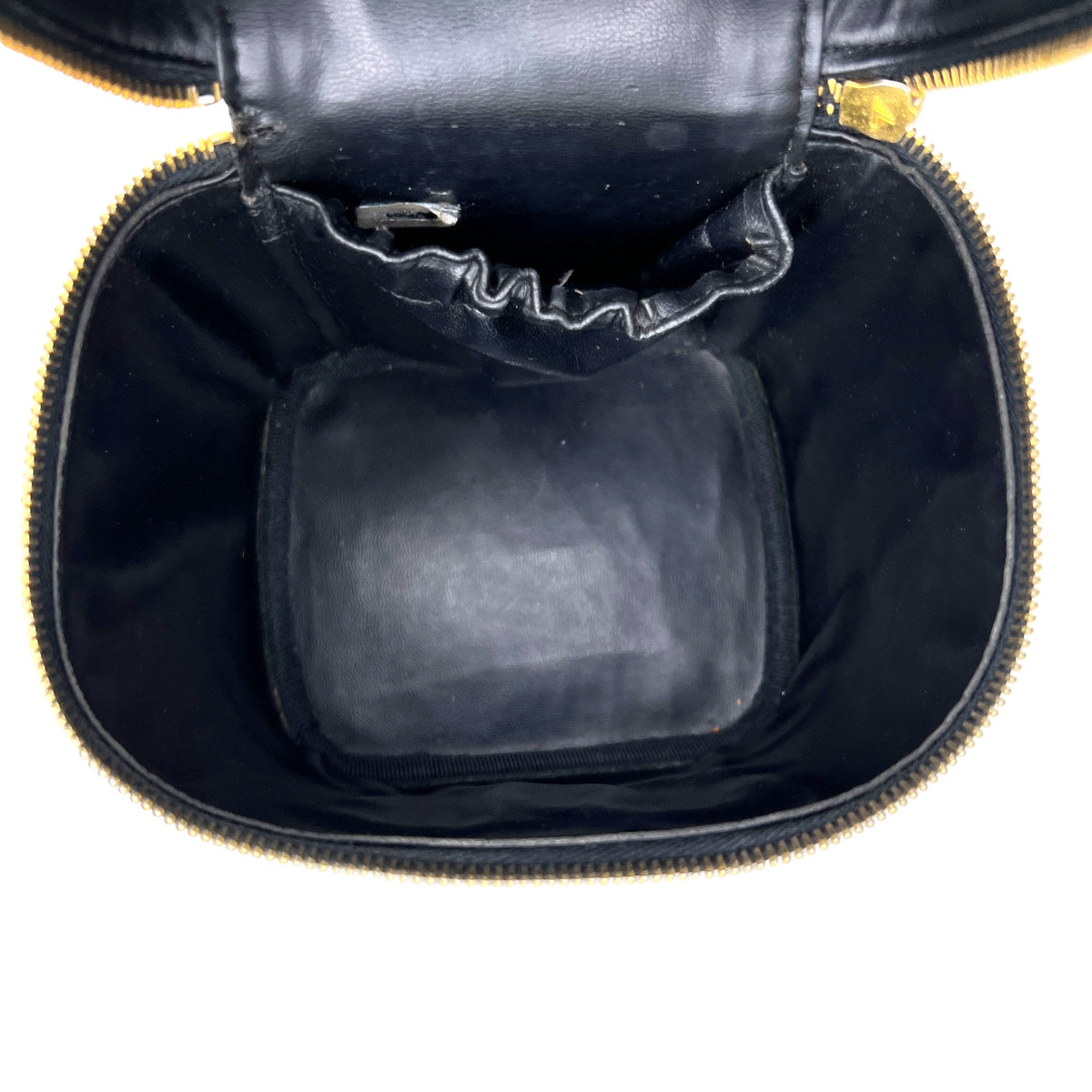 Vanity Top Handle Bag Black in Caviar Leather , Gold Hardware