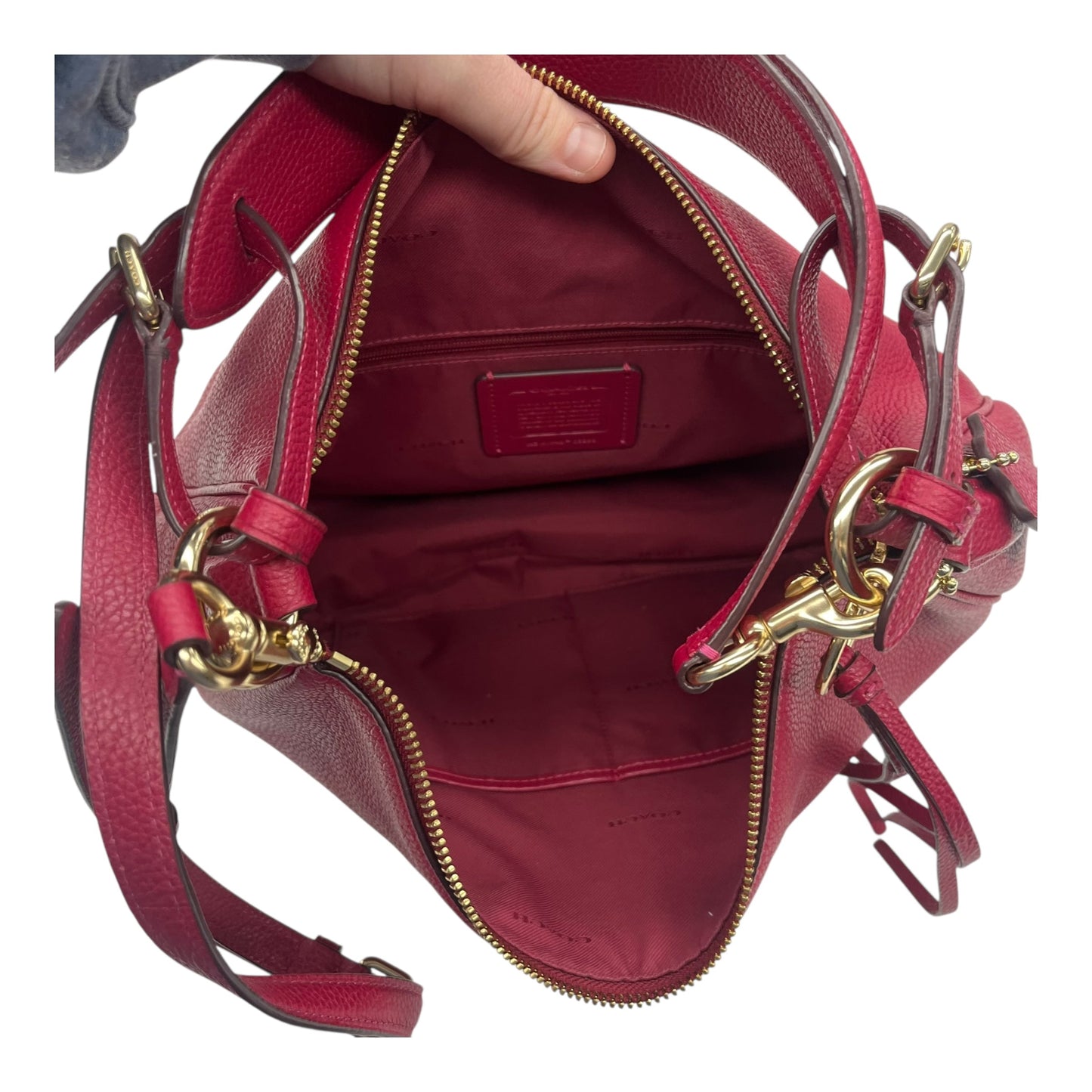 Handbag Designer By Coach In Red, Size:Medium