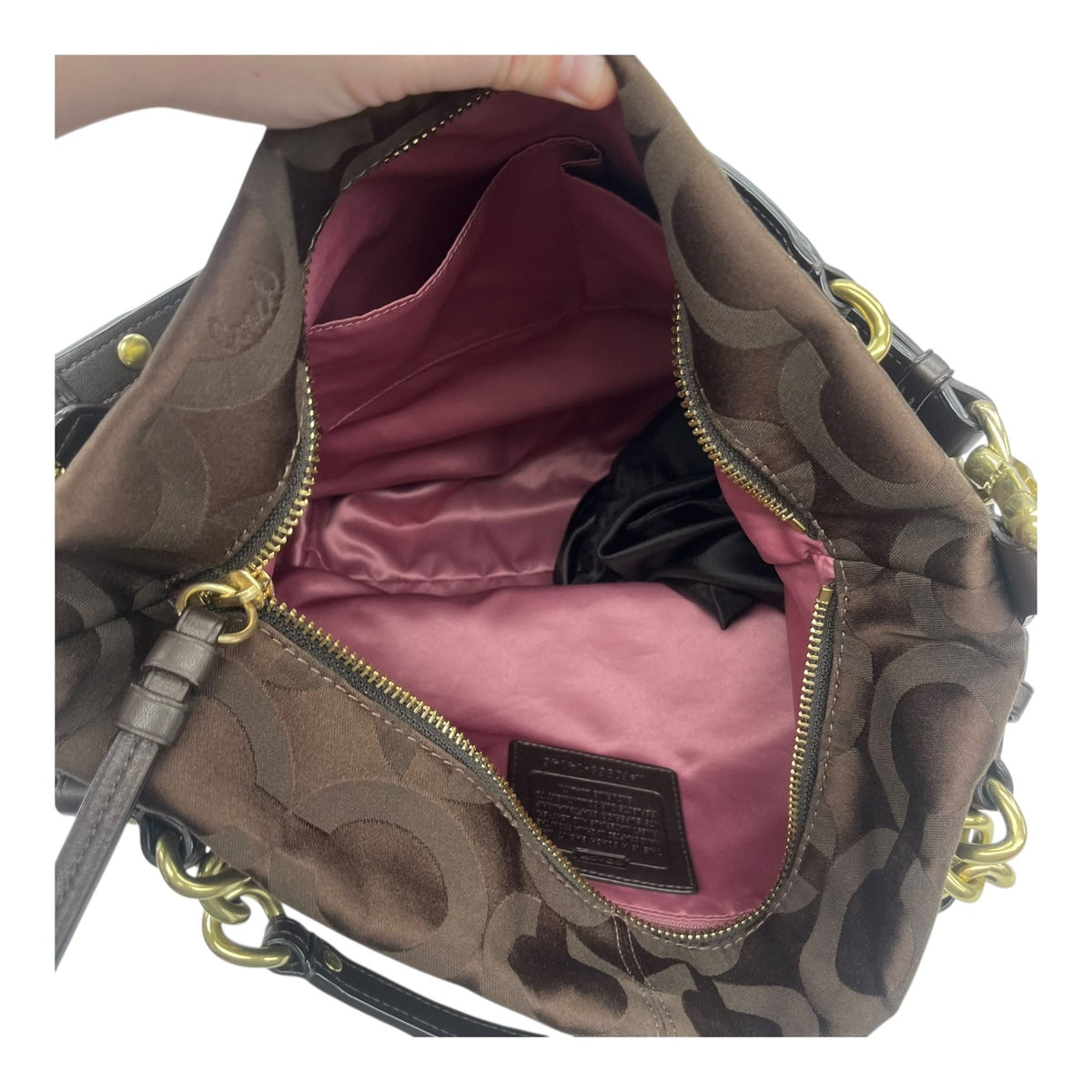 Handbag Designer By Coach In Brown, Size:Medium