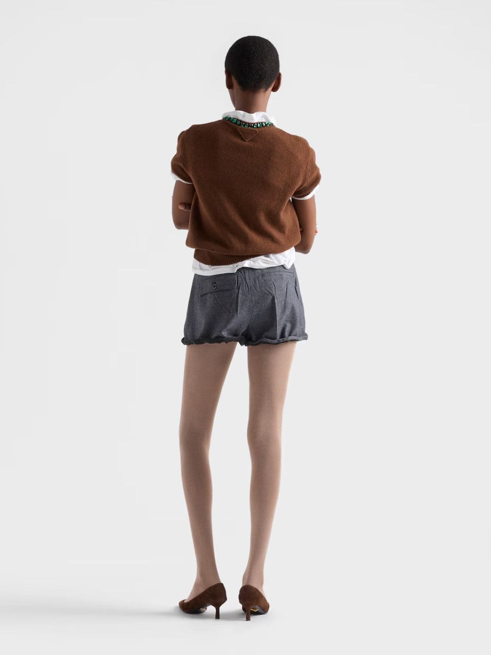 Anthracite Gray Grisaille Wool Shorts