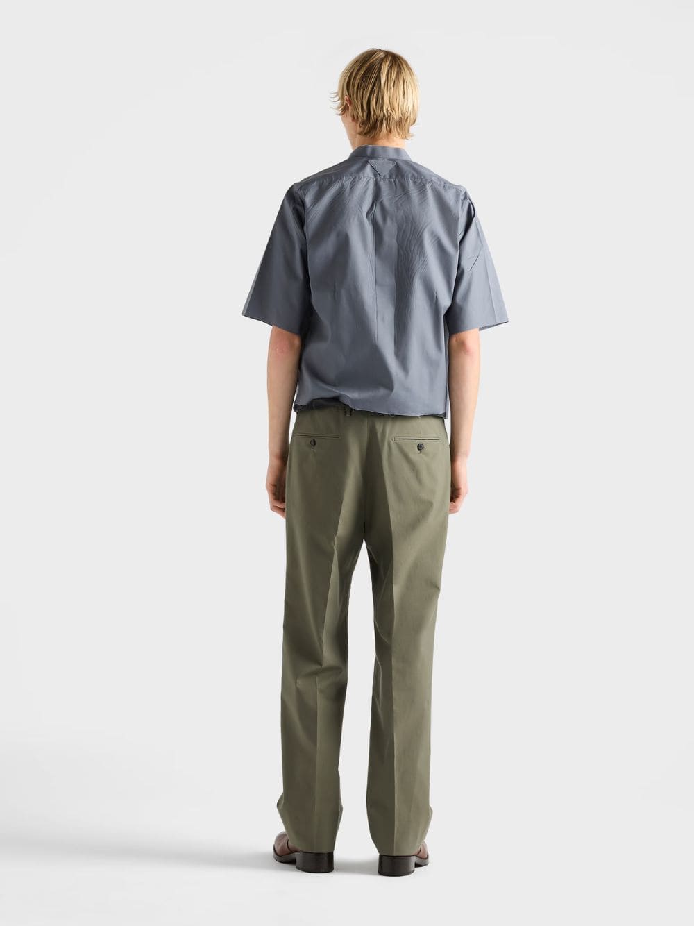 Forest Green Wide-Leg Wool Pants