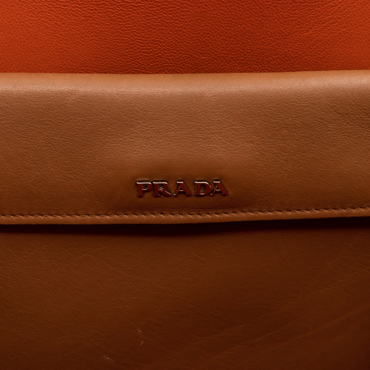 Flap Tote Bag Brown Vitello Leather