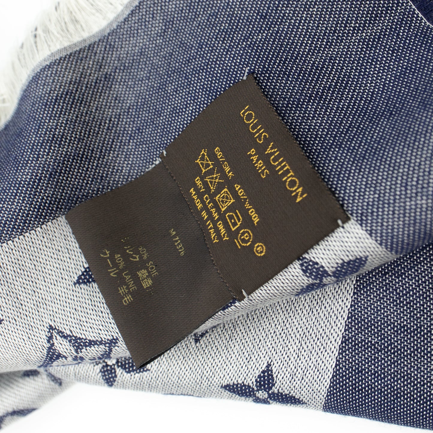 Louis-vuitton Monogram Denim Shawl Blue