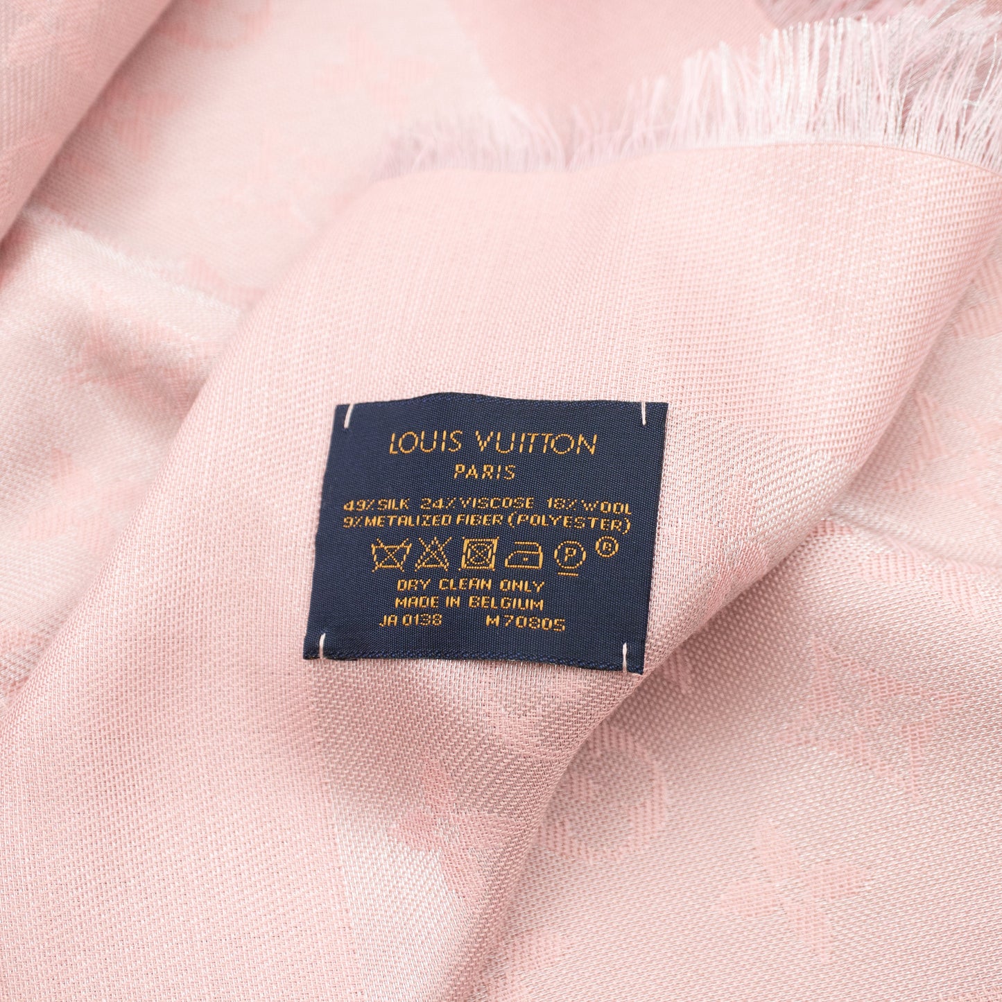 Louis-vuitton Monogram Shine Shawl Rose Velours