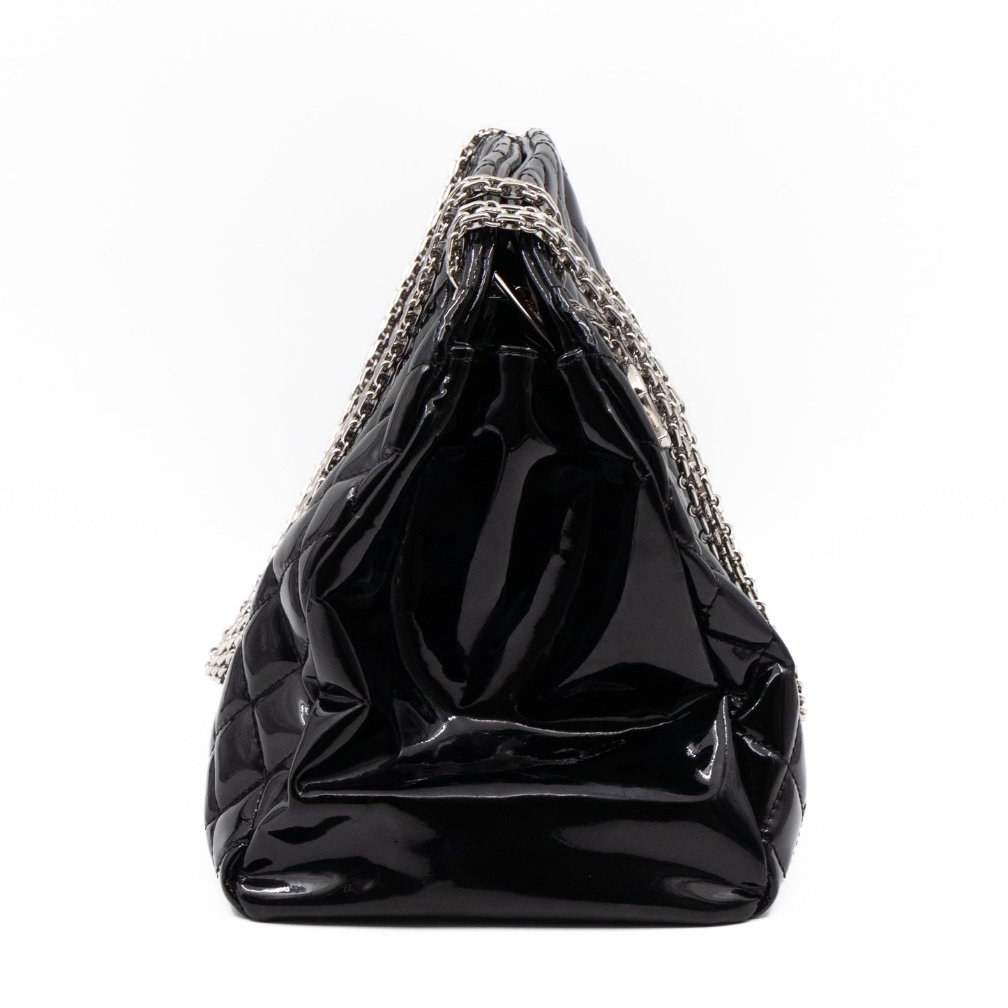 Large Mademoiselle Bowling Bag Black Patent Leather