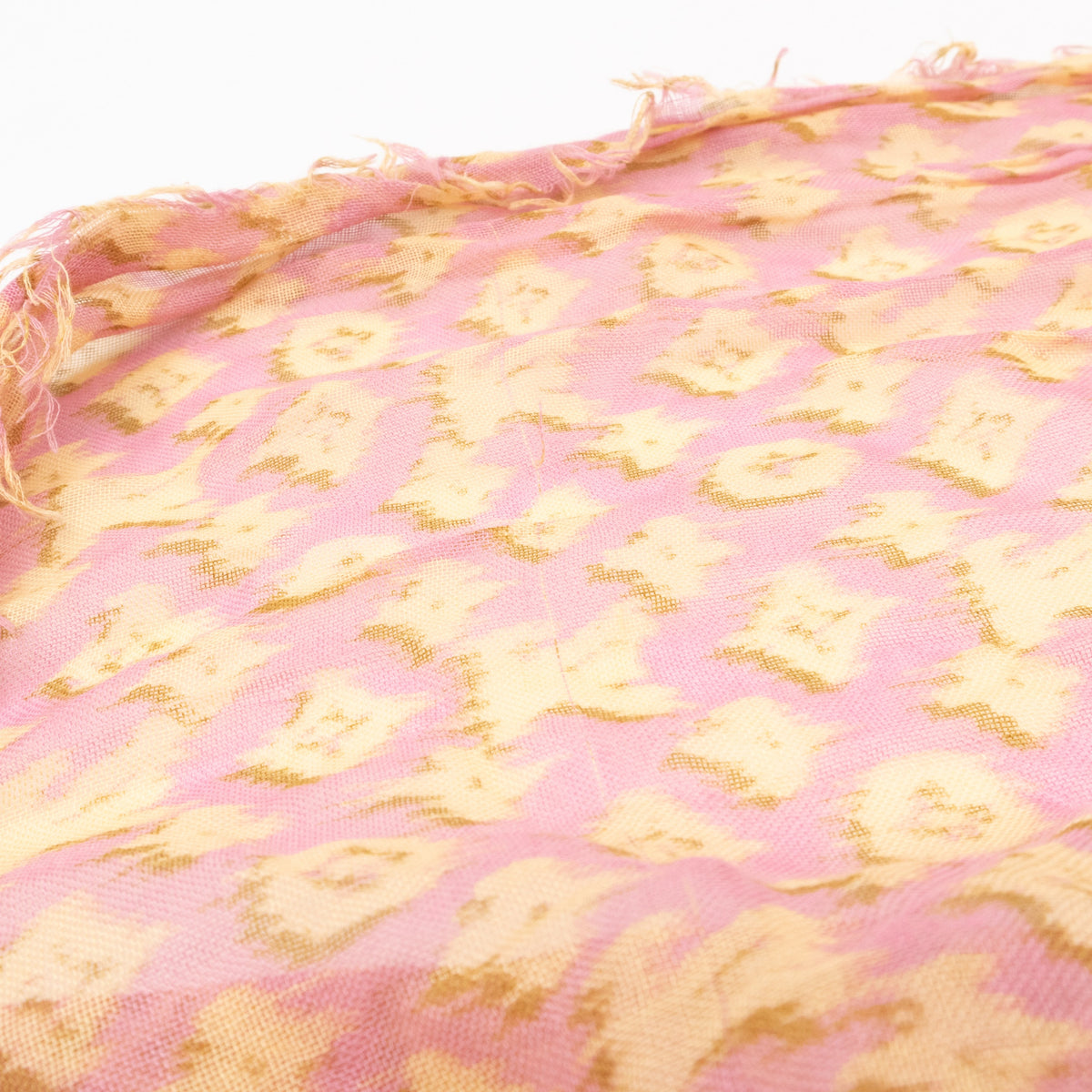 Etol Monogram Ikat Pink & Yellow Cashmere Silk Scarf