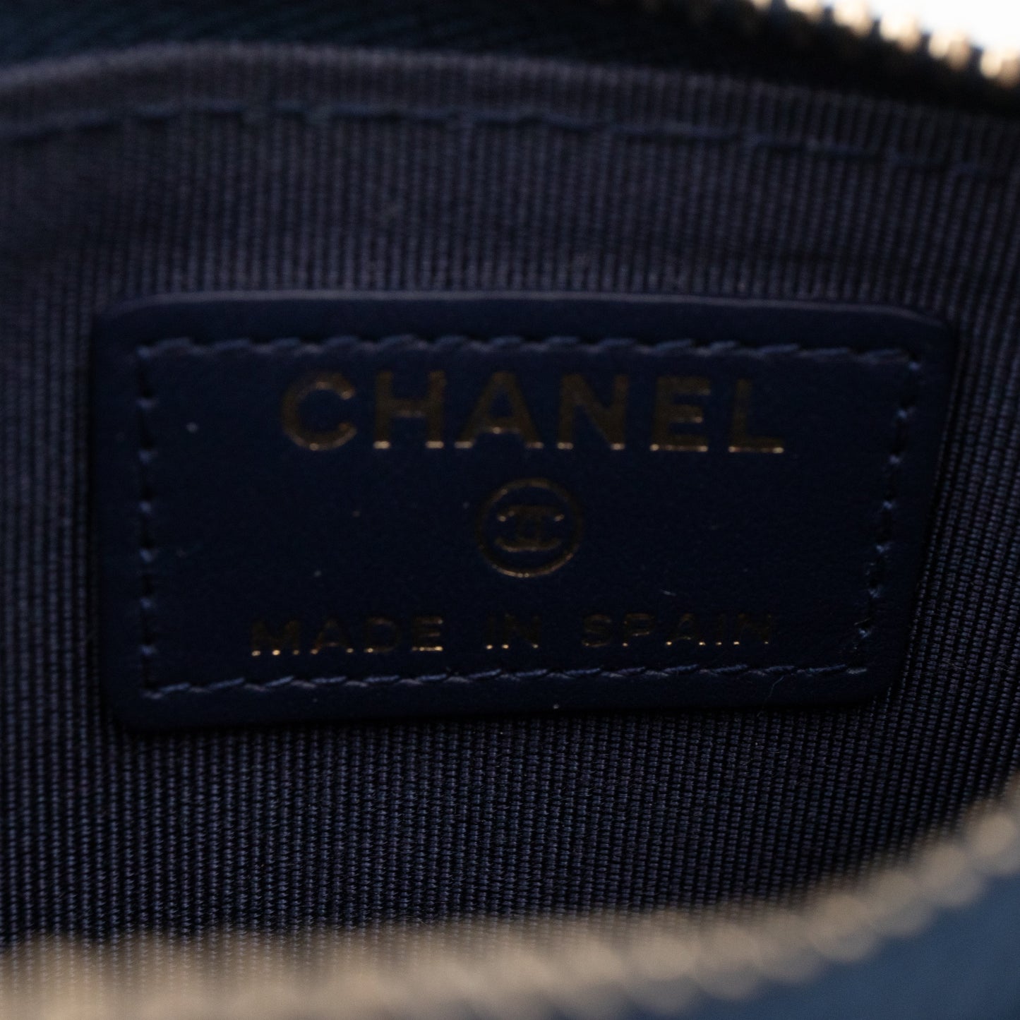 Zipped Holder Navy Blue Caviar Leather