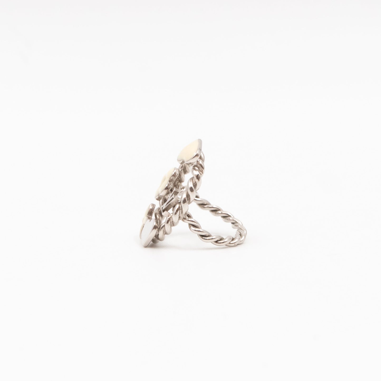 Sweet Monogram Ring White Silver