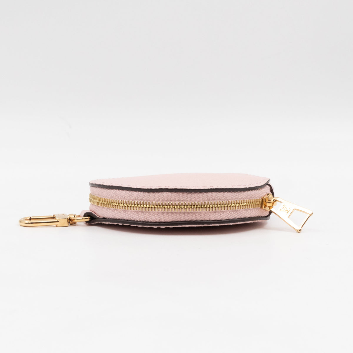 Round Coin Purse Light Pink Leather