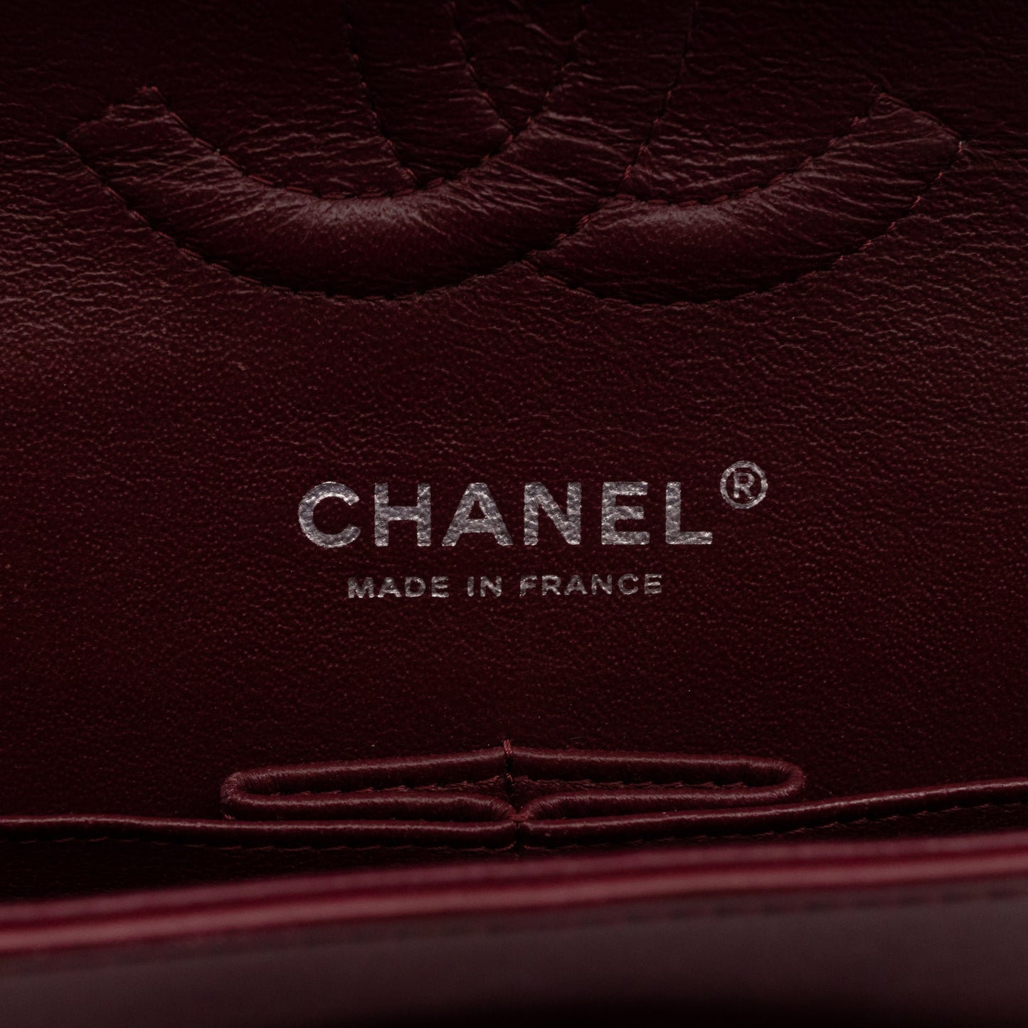 Classic Double Flap Medium Burgundy Metallic Striped Patent Leather