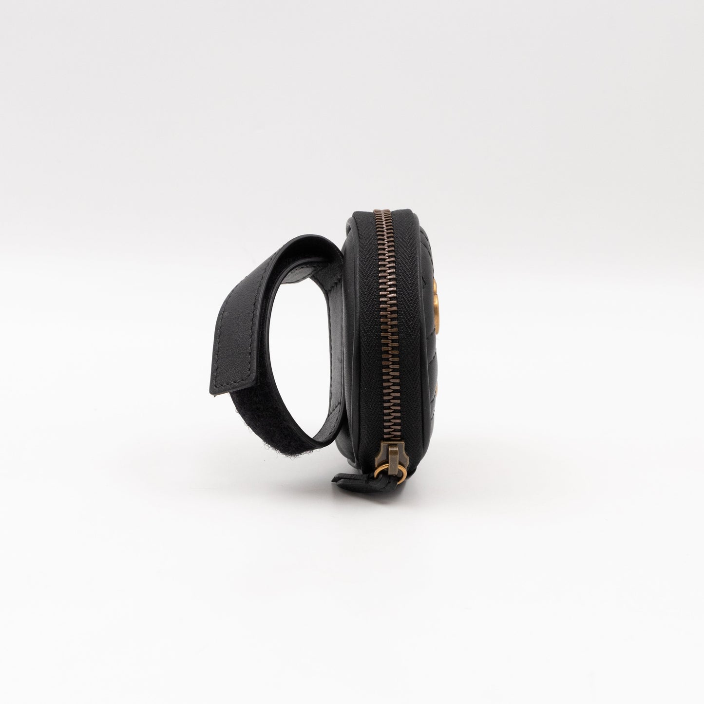 Wrist Pouch Animal Studs Black Leather