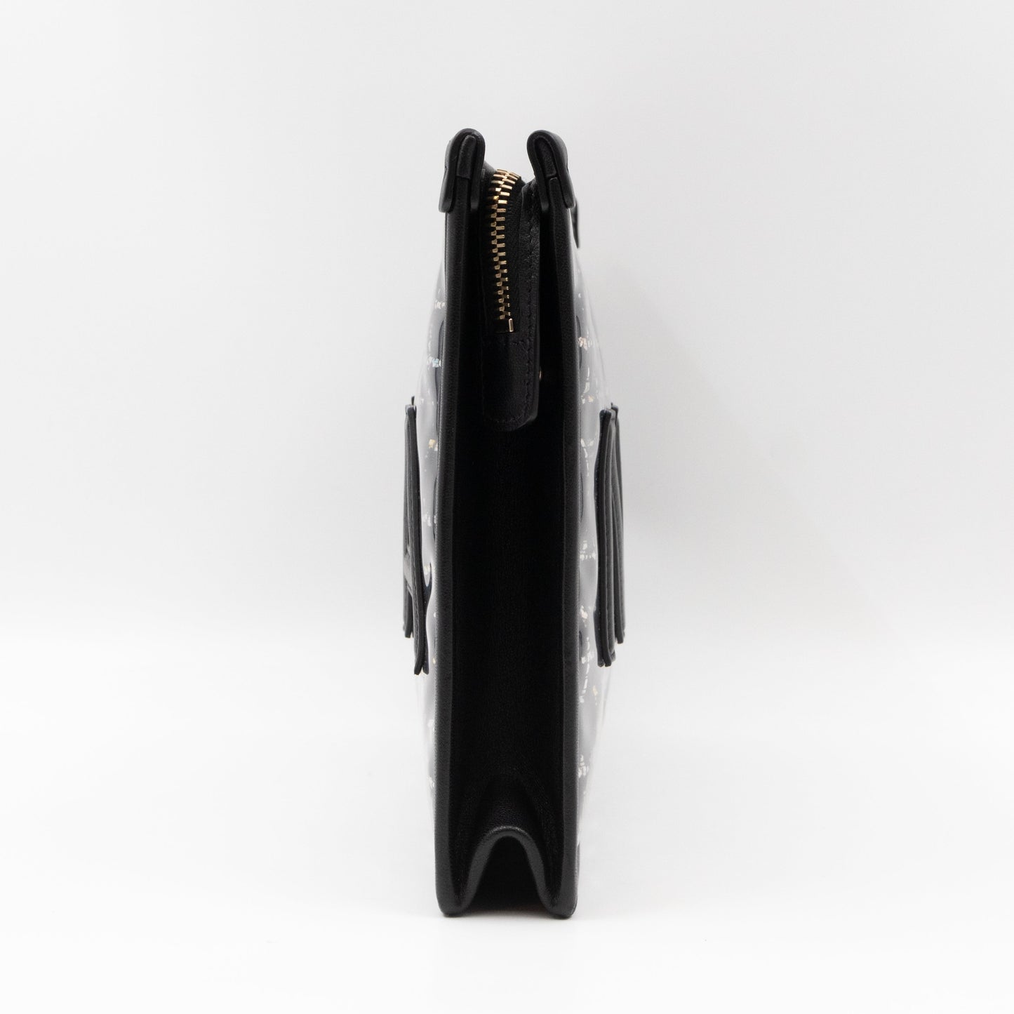 Large Pouch Tweed PVC black