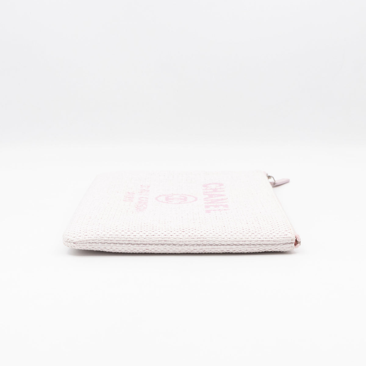 Large Deauville Pouch Light Pink Raffia