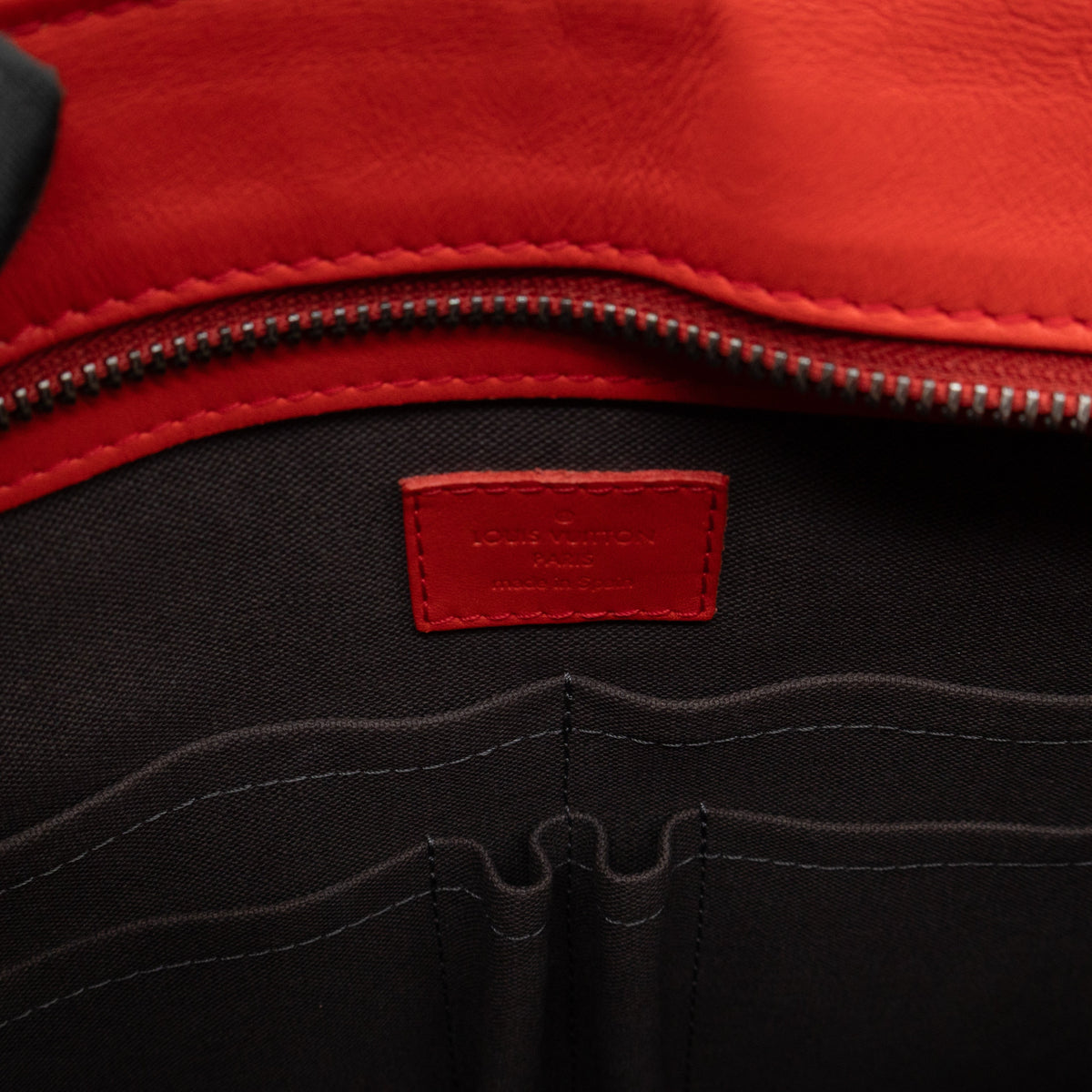 Louis-vuitton Tadao PM Tote Bag Red Damier Infini Leather