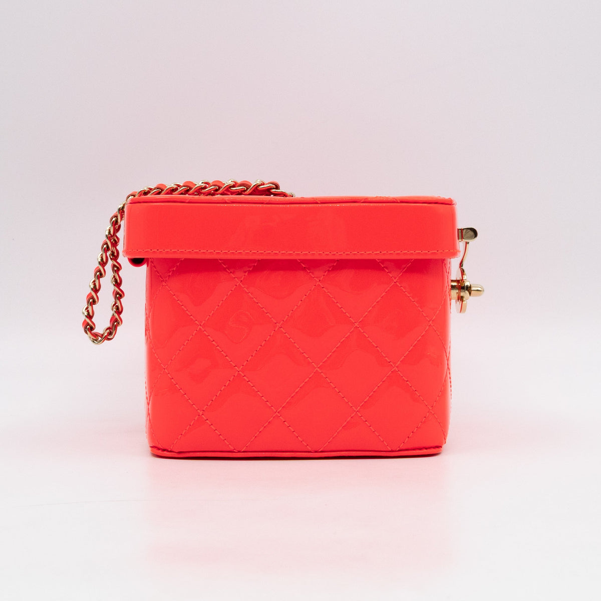 Vanity Case Minaudiere Pink Patent Leather