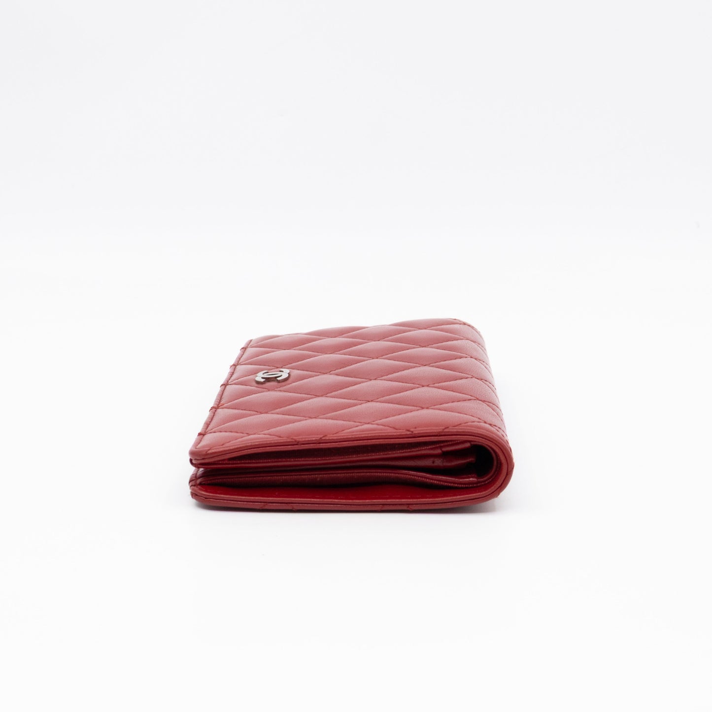 Classic Long Wallet Red Lambskin Leather