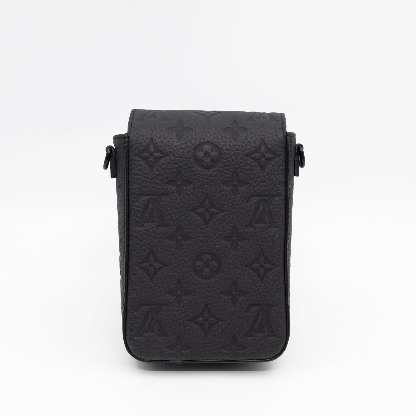 S-Lock Vertical Wallet Black Taurillon Monogram Leather