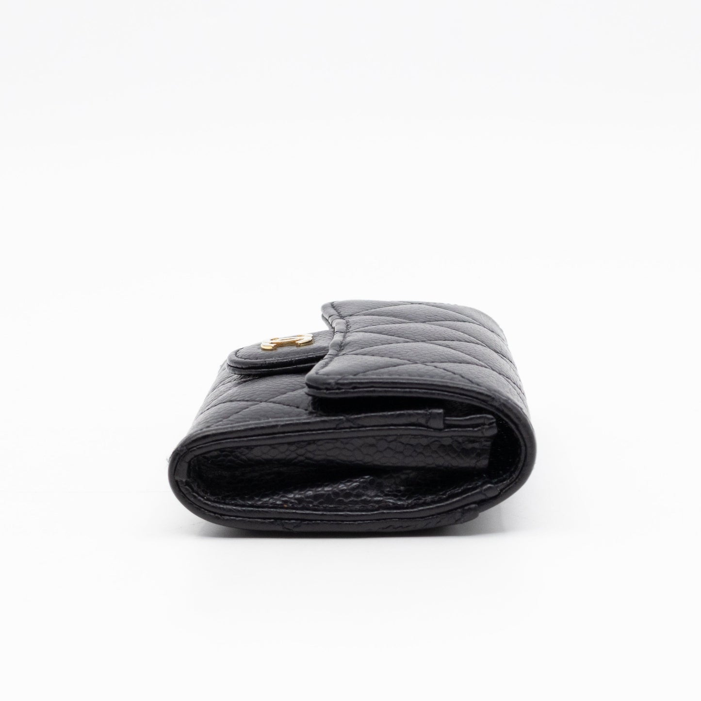 Classic Flap Card Wallet Black Caviar Leather