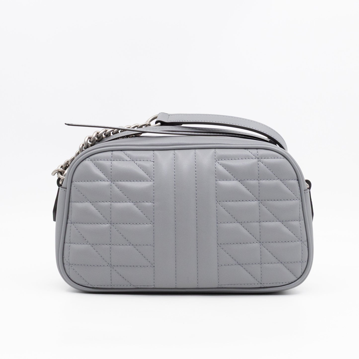 GG Marmont Small Deep Grey Matelasse Aria Leather