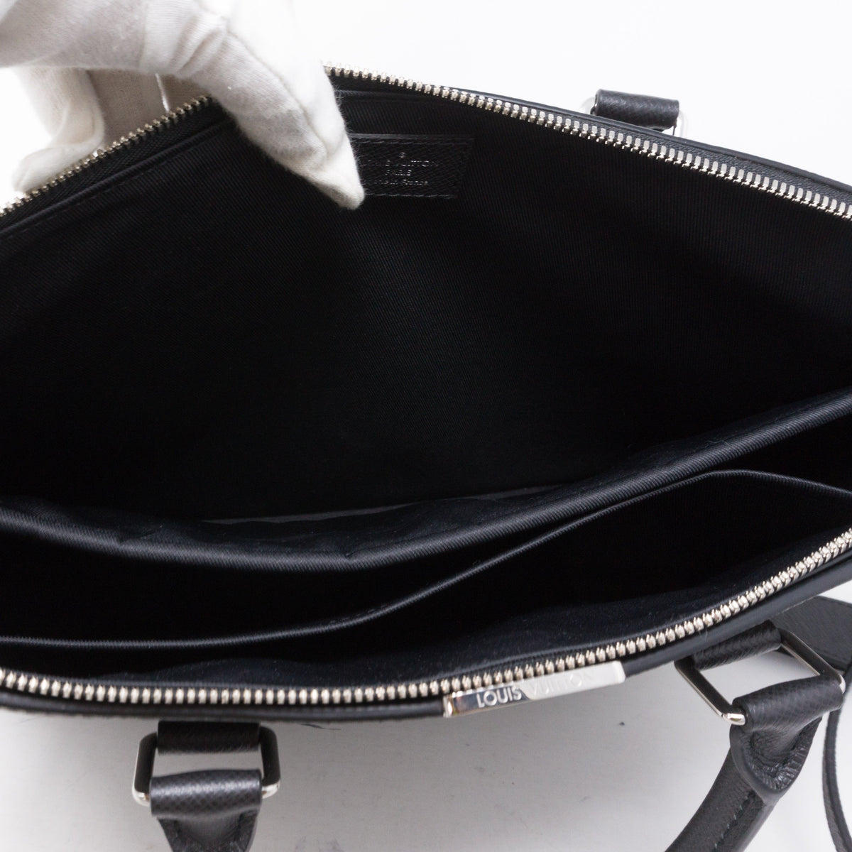 Louis-vuitton Anton Soft Briefcase Black Taiga Leather