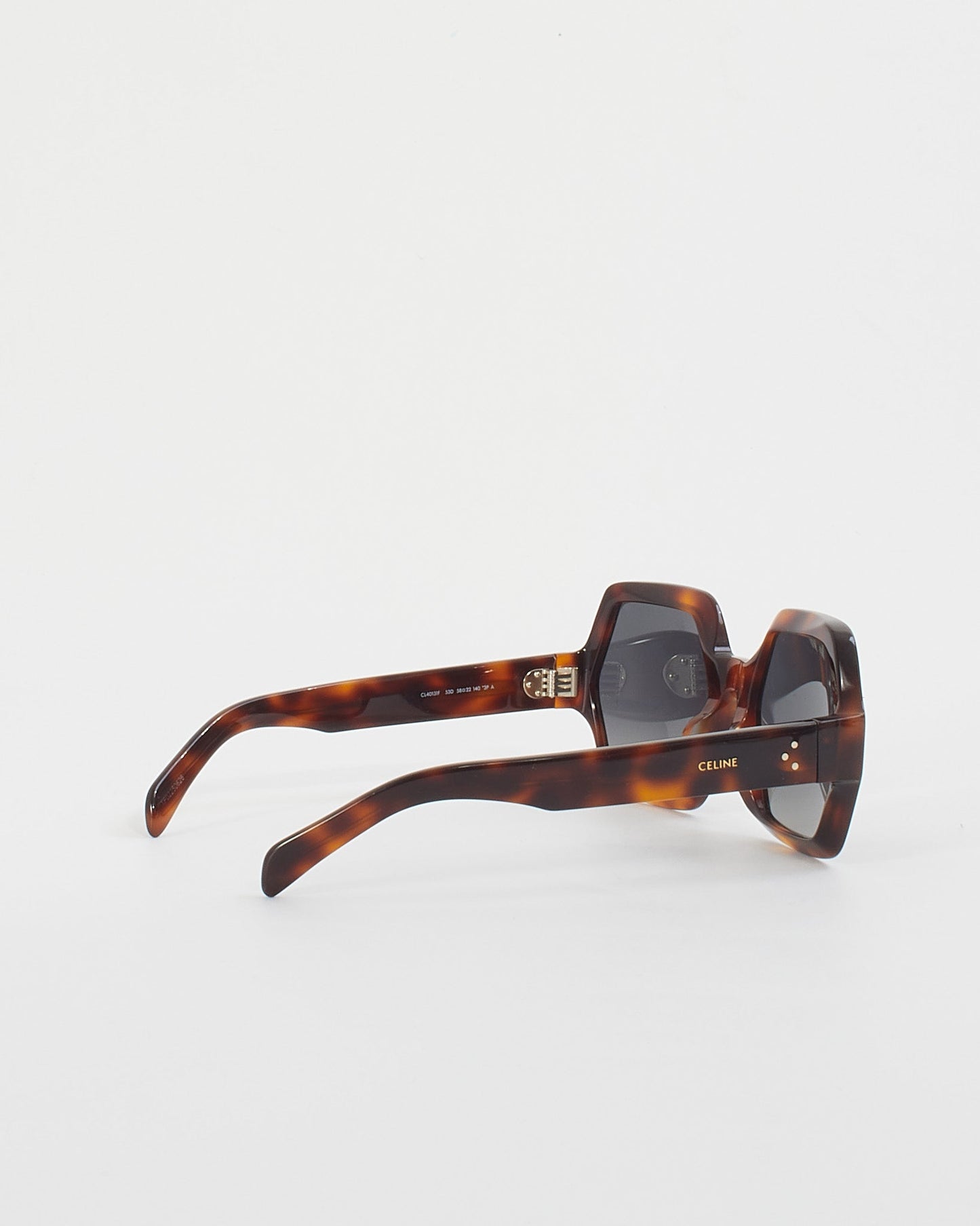 Celine Brown Tortoise Acetate Octogon Blonde Havana Sunglasses CL 40131F