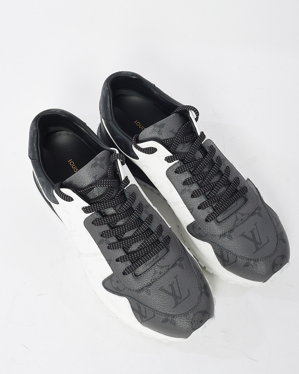 Louis Vuitton Men's Black & White Monogram Runaway Sneakers - 7