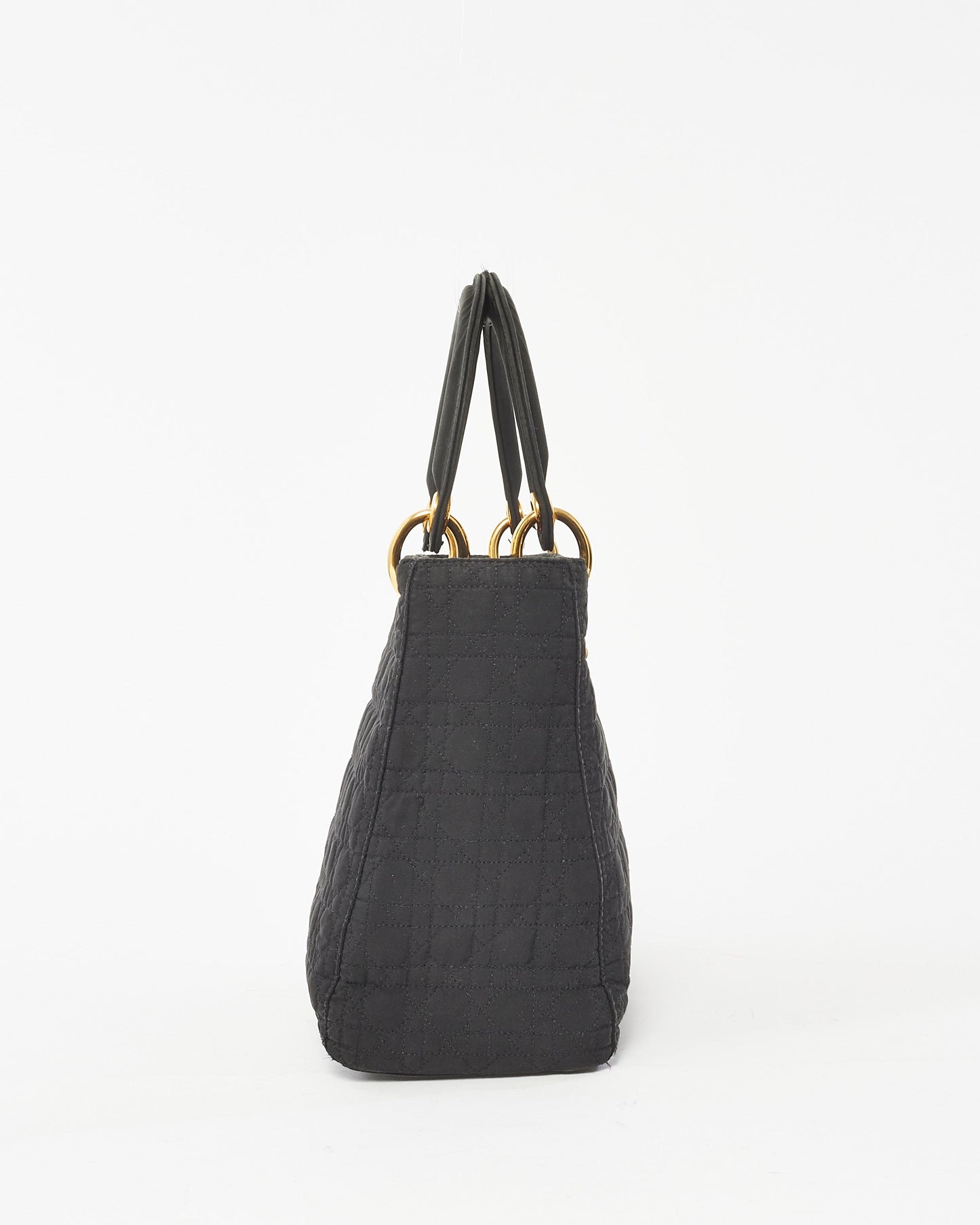 Dior Vintage Black Canvas Medium lady dior Tote