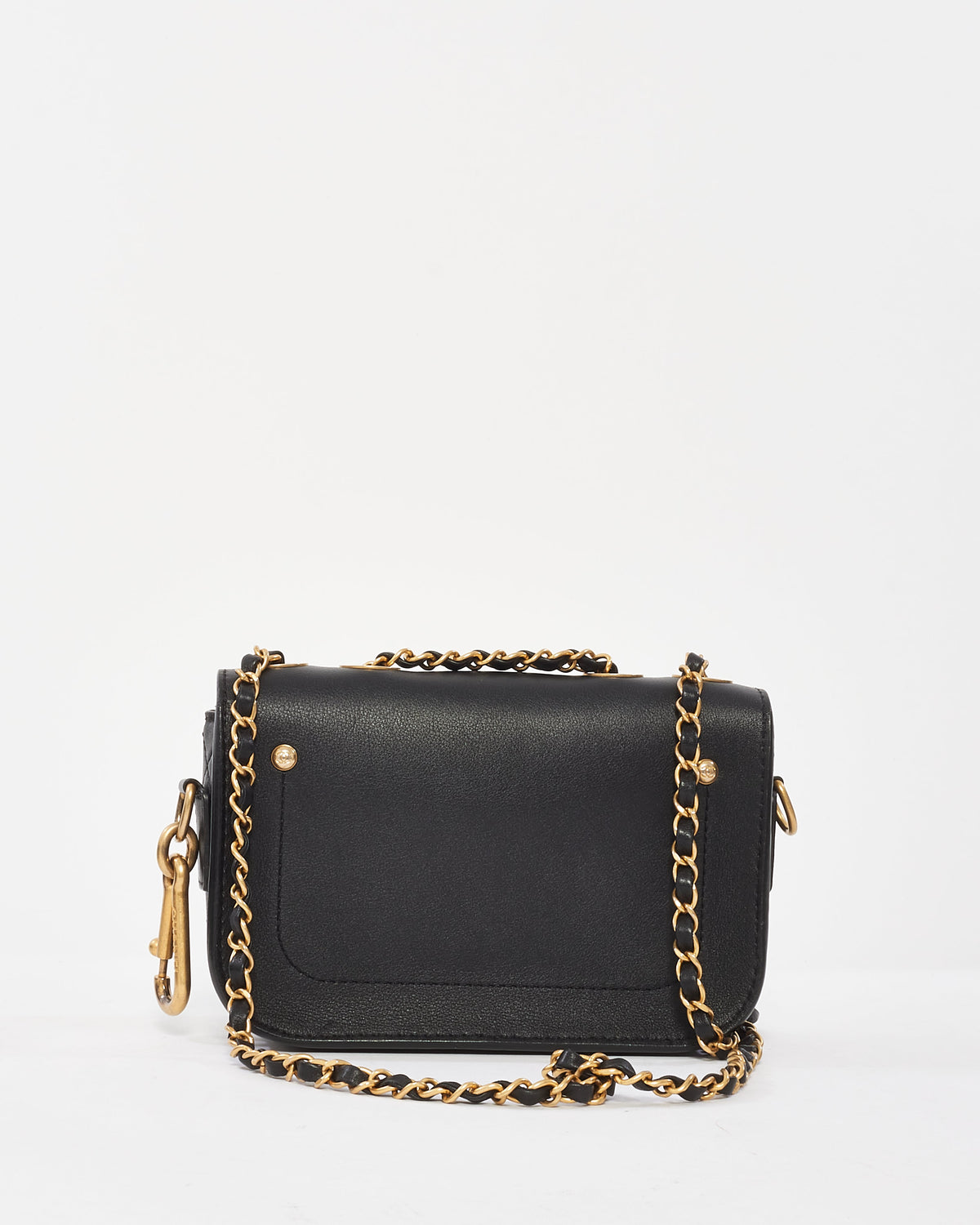 Chanel Black Calfskin Leather Multi Pouching Flap Bag With Coin Purse
