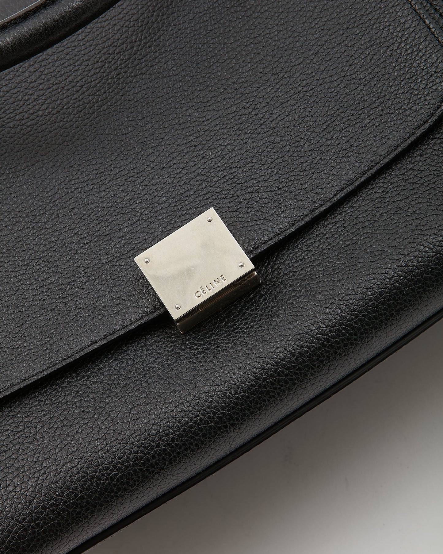 Celine Black Leather & Suede Small Trapeze Bag