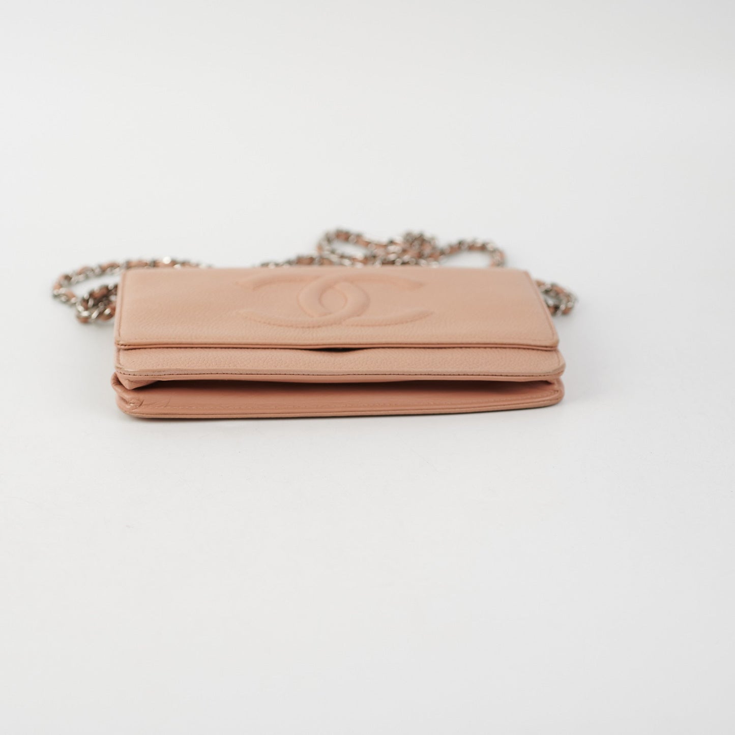 Chanel Caviar Wallet on Chain WOC Beige