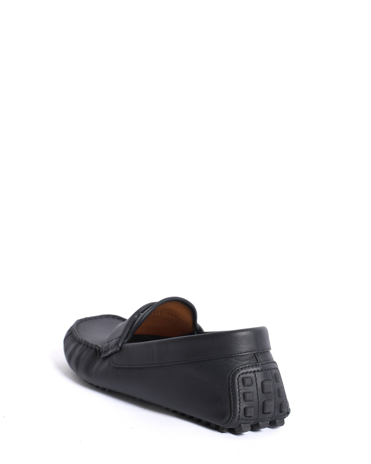 New Gucci Leather GG Loafers in black