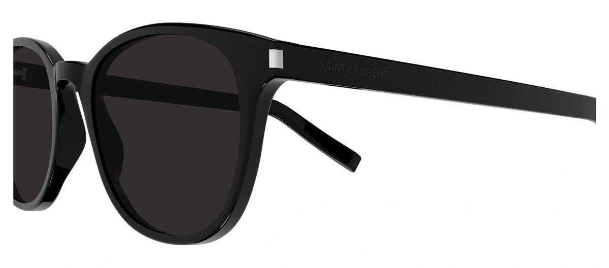 Saint Laurent SL 527ZOE 001 Round Acetate Black Sunglasses with Black shiny Gradient Lens