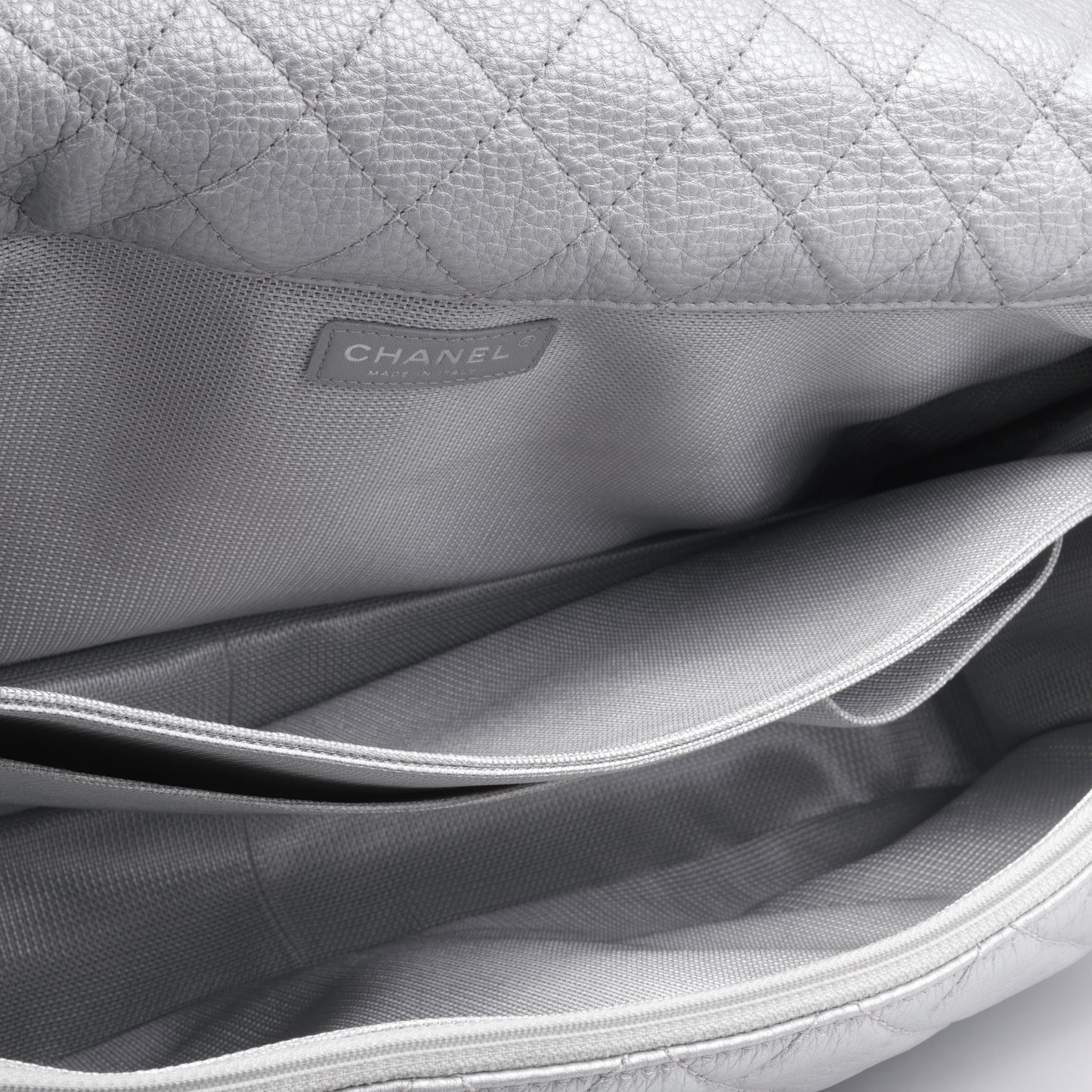 Chanel - XXL Airline Flap - Metallic Silver RHW - 2016/17 -
