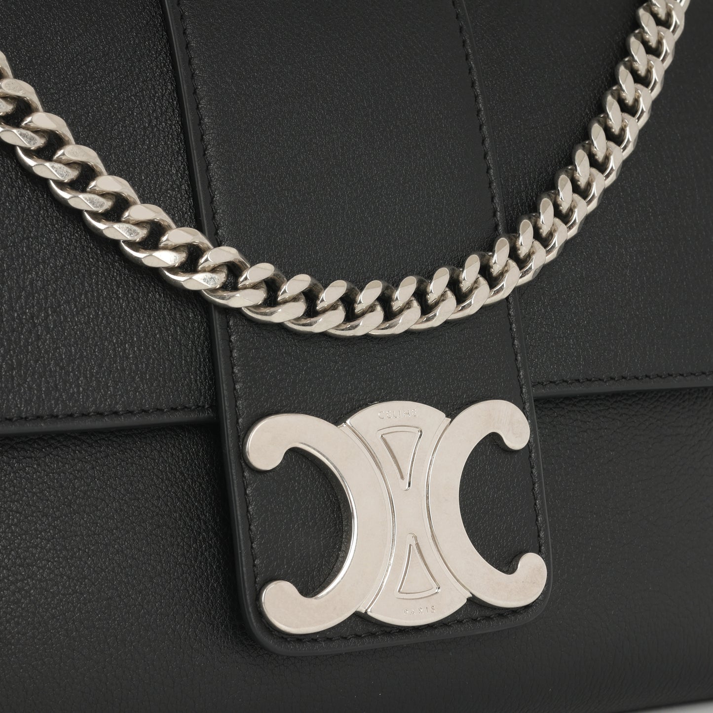 Celine - Medium Victoire Bag - Black Calfskin SHW -