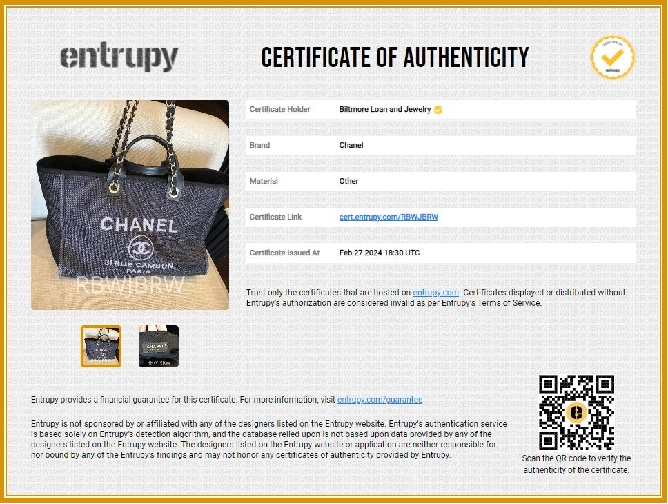 Chanel Woven Straw Raffia Medium Deauville Tote Black