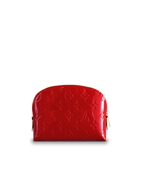 LV Cosmetic Pouch Monogram Vernis Leather Cherry