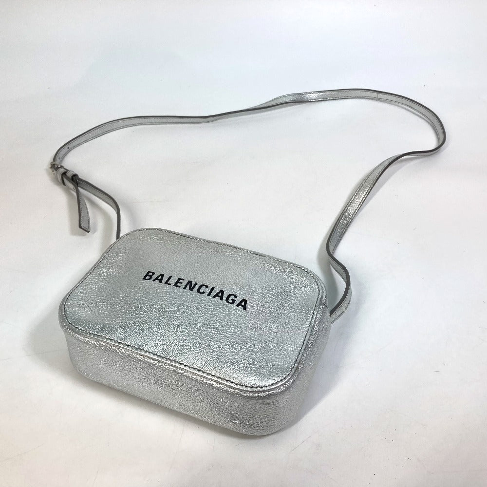 BALENCIAGA Shoulder Bag 552372 leather Silver logo Everyday camera bag Women